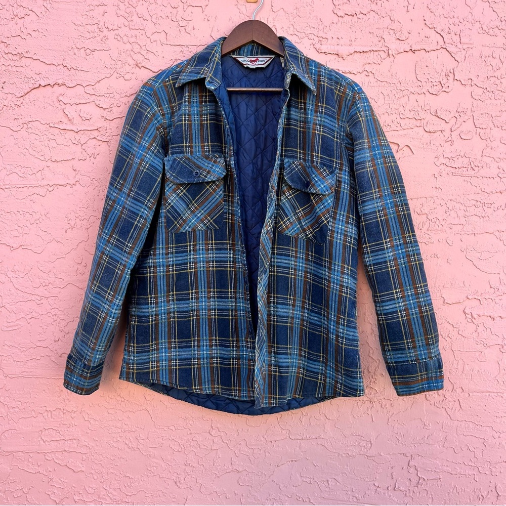 Youngbloods Plaid Quilted Work Jacket Faded Western Barn Size Medium